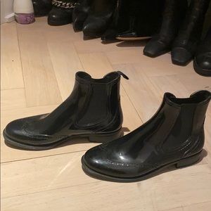 Barney’s NY rainboots.